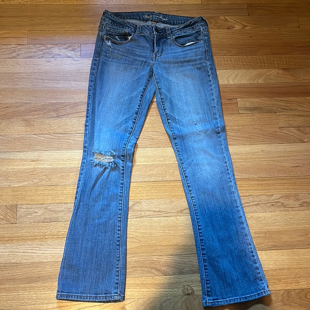 American Eagle Bootleg Distressed Jeans